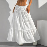 Shopmocho SpringSummer Women's Half length Skirt with Strap Splicing Large Swing Skirt Loose Long Skirt Women's Wear