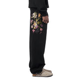 SHOPMOCHO Garden of Eden V2 Hoodie and Sweatpants Two Piece Set Men Women Loose Sweatshirt  Flower Embroidery Tracksuit Jogging Pants Suit