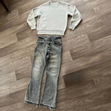 SHOPMOCHO Y2K Retro Jeans Light Color Dollar Pattern Embroidery Splice Denim Pants Gothic Hip Hop Streetwear Men Women Fashion Baggy Pants