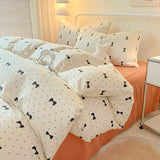SHOPMOCHO Queen Bedding Set Reactive Printed Bed Sheet Sets Washed Polyester Soft Duvet Cover Bed Sheet Pillowcase Cartoon Bedding Bed Set