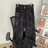 SHOPMOCHO Men s Jeans Man Pants Classic Washed Straight Leg Denim Trousers Freestyle Casual Oversized Comfortable Hip Hop Baggy