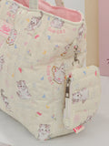 SHOPMOCHO 1 cute flower cat handbag with coin purse charm, daily commuting, travel handbag, large capacity portable handbag