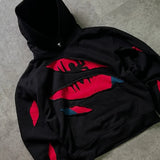 SHOPMOCHO American Retro Spider Patchwork Print Hoodies Fashion Oversized Loose Full Zipper Hoodie Men Jacket Gothic Street Y2k Sweatshirt