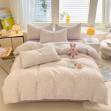 SHOPMOCHO Floral Style Duvet Cover Sets Single/Queen/King Soft Washed Cotton Bed Cover Sets 240x220 Bedding Sets