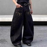 SHOPMOCHO 2025 Summer New Men's Y2k Pocket Decoration Jeans Harajuku Retro Fashion Trend Street Hip-Hop Casual Loose Niche Men's Bottoms