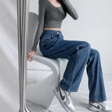 Shopmocho 1970s Retro Crossbody High-waist Slimming Drag-on Straight-crotch Long Pants Women Summer Cotton Material
