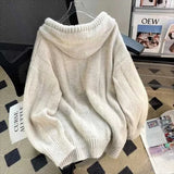 Shopmocho Korean Loose and Lazy Style Hooded Sweater for Women's Autumn and Winter 2025 New Soft and Thick Drawstring Knitted Sweatshirt