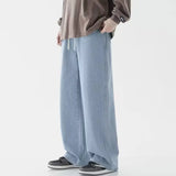 SHOPMOCHO Male Trousers New 2026 Hot Selling Korean Men's Casual Long Denim Classic Men's Straight Leg High Street Denim Wide Leg Pants