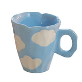Shopmocho Ins style cute teddy bear irregular cloud tulip ceramic mug