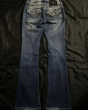 SHOPMOCHO Vintage Jeans Y2K Clothes Womens Vintage Pocket Sequin Washed Blue Baggy Jeans Mid Rise Slim Fit Trousers