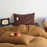 SHOPMOCHO 3pcs 100% Cotton Duvet Cover Set Grid Washed Cotton Quilt Cover Full Queen 220*240 King Size Bedding Set without Sheet Drop Ship