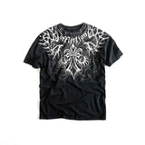 SHOPMOCHOAmerican New Retro Trend Printed Long Sleeve 90s Street Hip-Hop Harajuku T-shirt Men Fashion Gothic Casual Pure Cotton Loose Top