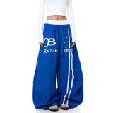 SHOPMOCHO 2026 Street Casual Pants Double Waist Head Letter Print Women's Wide Leg Lazy Wind All Match Street Leisure Long Pants