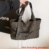 SHOPMOCHO Casual Large-Capacity Leopard Print Women's Bag New Lightweight Versatile Shoulder Bag Relaxed Commuting Tote Bag