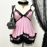 SHOPMOCHO-Unique Harajuku Mesh yarn Rock Goth Y2k Tank Top 2000S Hiphop CozyFit Vest Vintage Punk Sleeveless Top Chic Streetwear Crop top