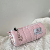Shopmocho INS Large Capacity Pink Pen Bag Creative Soft Touch Pencil Case Stationery Storage Organizer Creative Students Gift