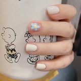 Shopmocho 24pcs Detachable Short Press on Nails Y2k rhinestone False Nails with Glue Ballet Sweet Cool Girls Artificial False Nails Tips