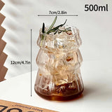 Shopmocho Glass Drinkware Cold Coffee Cups Latte Coffee Glass Iced Juice Milk Water Bottle Aesthetic Cup Wine Cocktail Glass כוסות לקפה קר