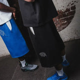SHOPMOCHO Y2k American Retro Embroidered Pattern Hip-Hop Loose Casual Pants Men And Women Summer Streetwear Spliced Oversized Shorts