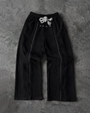 Shopmocho Casual versatile fashion trend personalized fashion street loose black rock Wide Leg Men Korean  Trousers  Streetwear pants