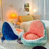 SHOPMOCHO Shark Shaped Lazy Cushion on The Ground,Tatami Futon Bedroom Balcony Bay Window Floor Soft Cushion,Children's Reading Area Chair