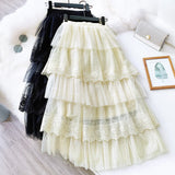 SHOPMOCHO 2026 New Spring Fashion Women Skirts Women Lace Skirts Long Lace Skirt Women Fashion Clothing K68