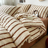 SHOPMOCHO Pink Striped Duvet Cover Single/Full/Queen Size housse de couette Comfortable Quilt Cover for Adults fundas nordicas cama 150