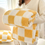 SHOPMOCHO 1 piece pink white flannel panda fleece soft and comfortable blanket nap blanket suitable for sofa bed sofa office suitable