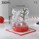 Shopmocho Glass Drinkware Cold Coffee Cups Latte Coffee Glass Iced Juice Milk Water Bottle Aesthetic Cup Wine Cocktail Glass כוסות לקפה קר