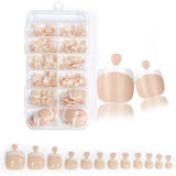 Shopmocho 120pcs/Box 9 Styles French Fake Press On Toenails Short Square Nude Pink French Glossy False Toe Nail Full Cover Summer Toe Tips