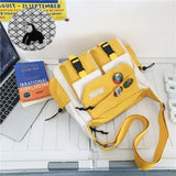 Shopmocho Japanese Simple Messenger Bag Student Nylon Waterproof Canvas Handbag Shoulder Crossbody Bags for Women Men Satchels Bolsas