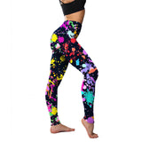 Shopmocho 2Pack Stretchy Women's Colorful Printing Leggings Elastic Tight Cropped Pants