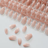 SHOPMOCHO 150Pcs Gradient Nude Short Almond Fake Nails XS/S/M Size Glossy Full Cover Press On Nail for Women Daily Wear False Fingertips