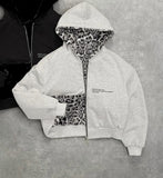 Shopmocho Blue Double-Sided Simple Style Wearable Gray Sweatshirt Plaid Inside Gothic Jacket Men And Women Streetwear