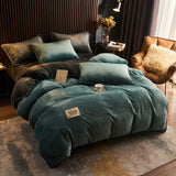 SHOPMOCHO Winter Plush Couple Bed Duvet Cover Bedspreads For Single Double Queen King Bed Velvect Warm Soft Nordic Couple Bed Quilt Cover