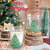 Shopmocho Christmas Glass Cups Decorative Water Bottle Cold Coffee Mugs Kitchen Aesthetic Cup Desk Accessorie Christmas Drinkware