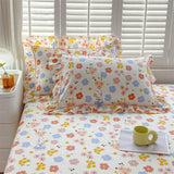 SHOPMOCHO A pair of cotton printed pillowcases with ruffled edges, garden body pillowcases, bed pillowcases