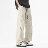 Shopmocho Autumn Men's Trendy Loose Work Pants Ins Versatile Straight Tube Sports Micro Elastic Parachute Pants Drawstring  Casual Pants