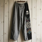 Shopmocho Men's retro Viking Celtic art knot 3D printed casual pants drawstring straight leg pants summer beach pants