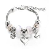 SHOPMOCHO New Butterfly Pendant 5 Color Rhinestone Snake Chain Bangle Lobster Buckle Adjustable Charm Woman Beaded Bracelet Jewelry Gift