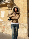 SHOPMOCHOAutumn and winter fashion jacket millennium style brown 2025Y2K retro new style waist slimming short coat small versatile top