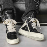 SHOPMOCHO High-top Sports Shoes Lace-up Leather Ankle Boots Male Skateboard Shoes Basketball Sneakers 39-44 Men Casual Luxury Sneakers