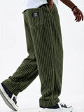 SHOPMOCHO Winter 2026 new fashion Men's Corduroy Straight Casual Pants spring autumn Outdoor Streetwear with Drawstring Elastic Waist
