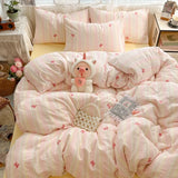 Shopmocho 2025 New Student Season Item Quilt Cover  A Fresh and Oxygen-rich Double-layer Gauze Printed Duvet Cover Skin-friendly Bedding