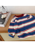 SHOPMOCHO 2025 Stylish Boys' Striped Sweatshirt  Comfortable Long Sleeve Top for Spring & Autumn Casual Base Layer Shirt