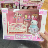 SHOPMOCHO Little Rabbit Bedroom kitchen outdoor gamesLovely Scene Play Toys Simulation Modelling Children Birthday Easter Gift