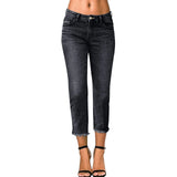 SHOPMOCHO Fashionable Slim Fitting Ripped Trendy Jeans Summer Streetwear Casual Distressed Stretchy Denim Pants