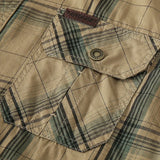 SHOPMOCHO Spring and Autumn New Pure Cotton Plaid Long Sleeve Military Quick-drying Versatile Shirt Men's Casual Tactical Cargo Shirt