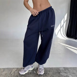 SHOPMOCHO Y2K American Black Retro Hip-Hop Oversized Woman Fashion Casual Sweatpants Loose Jogging Pants High Waist Wide-Leg Streetwear