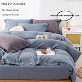SHOPMOCHO 3pcs  100% cotton bedding set Double Duvet Cover Set 220x240 Solid Twist Cotton King Size Bedding Set Quilt Cover Set
